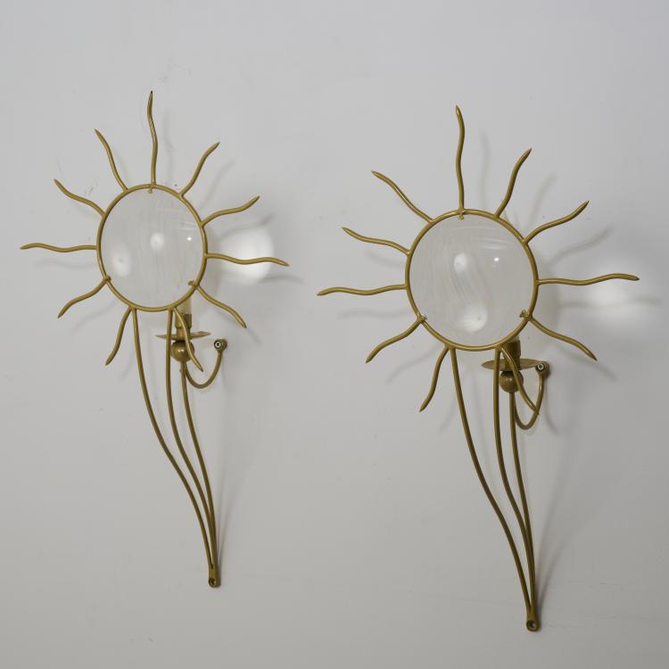 Bild 2 zu Objekt, Two 'Soleil' sconces, 1987 (design), Andr&eacute; Dubreuil, Ceccotti Collezioni, Pisa, 175B 393