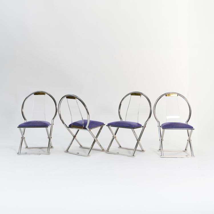 Hauptbild zu Objekt, Four 'Curved-Back side chairs', 1980s (design), Karl Springer, Springer Ltd., New York, 175B 375