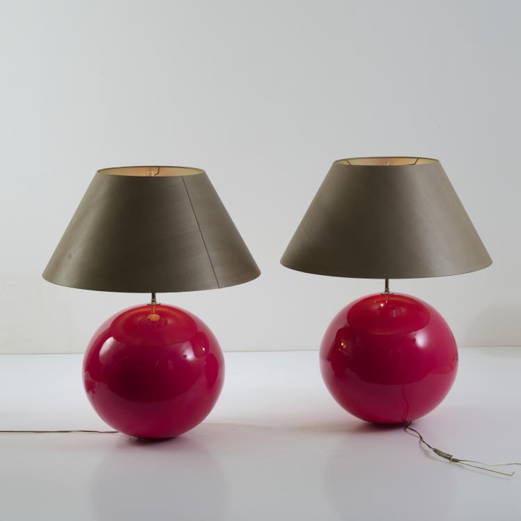 Hauptbild zu Objekt, Two 'Ball Lamp' table lights, 1980s (design), Karl Springer, Springer Ltd., New York, 175B 374