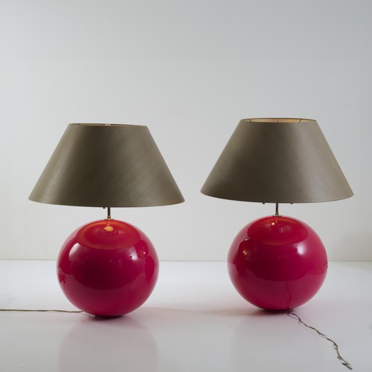 Bild 1 zu Objekt, Two 'Ball Lamp' table lights, 1980s (design), Karl Springer, Springer Ltd., New York, 175B 374