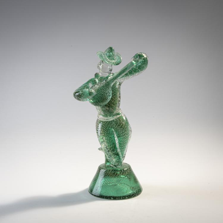 Hauptbild zu Objekt, Gitarrenspieler 'Bullicante oro', um 1936, Flavio Poli, Seguso Vetri d'arte, Murano, 175C 473