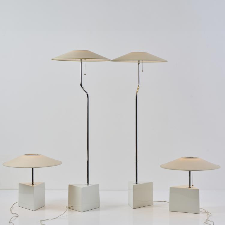 Bild 1 zu Objekt, Zwei Stehleuchten, zwei Tischleuchten 'Triggy', 1984 (Entwurf), Lars Bessfelt,Christian von Sydow, Atelj&eacute; Lyktan, Ahus, 177A 419