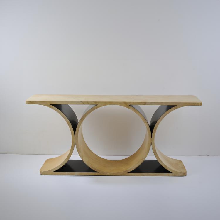 Bild 1 zu Objekt, 'JMF Double C Console' console table, 1980s (design), Karl Springer, Springer Ltd., New York, 175B 360