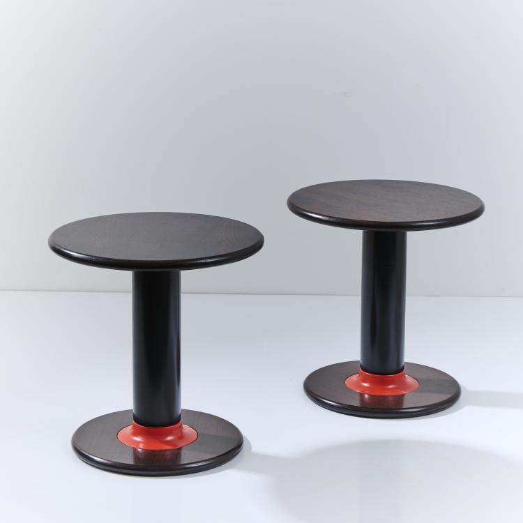 Hauptbild zu Objekt, Two 'Rocchettone T 44' side tables, 1966-67 (design), Ettore Sottsass, Poltronova, Pistoia, 175B 293