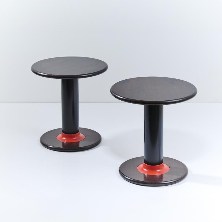 Bild 1 zu Objekt, Two 'Rocchettone T 44' side tables, 1966-67 (design), Ettore Sottsass, Poltronova, Pistoia, 175B 293