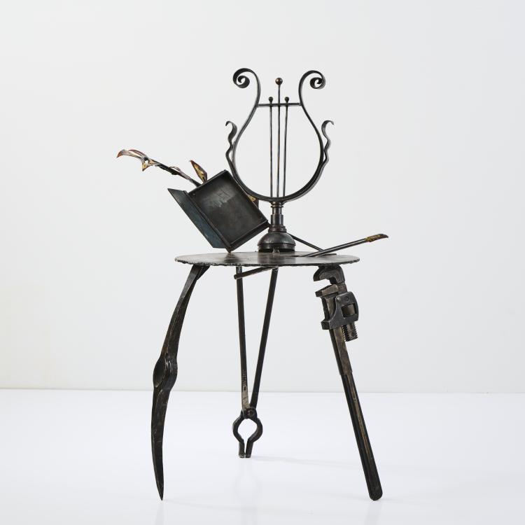 Hauptbild zu Objekt, 'Lyre' chair, 1986 (design), Mark Brazier-Jones, Brazier Jones, Mark, Buckland, Buntingford., 175B 382
