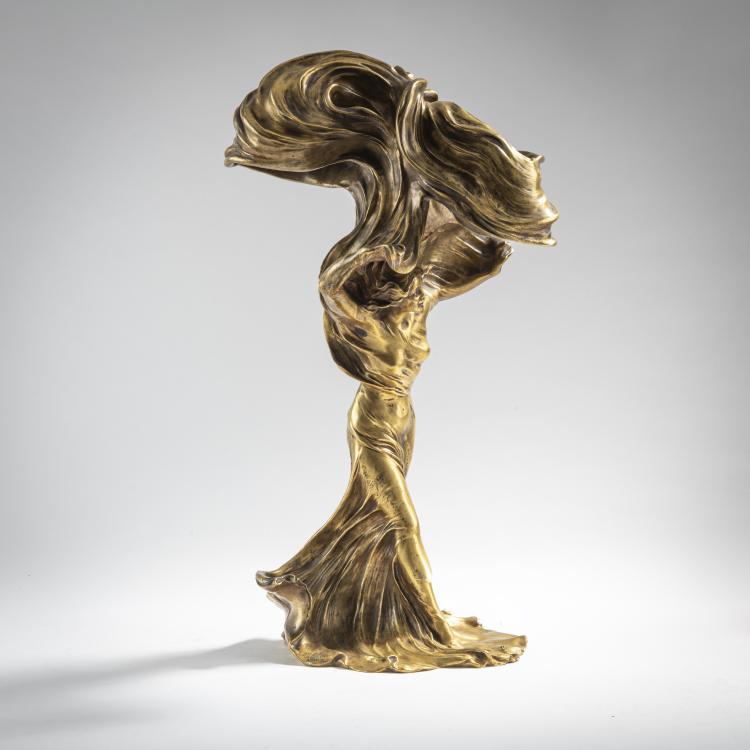 Bild 1 zu Objekt, Figurenleuchte 'La danse, la Lo&iuml;e Fuller', Modell f&uuml;r die Pariser Weltausstellung, 1900, Raoul-Fran&ccedil;ois Larche, Siot-Decauville, Paris, 176C 507