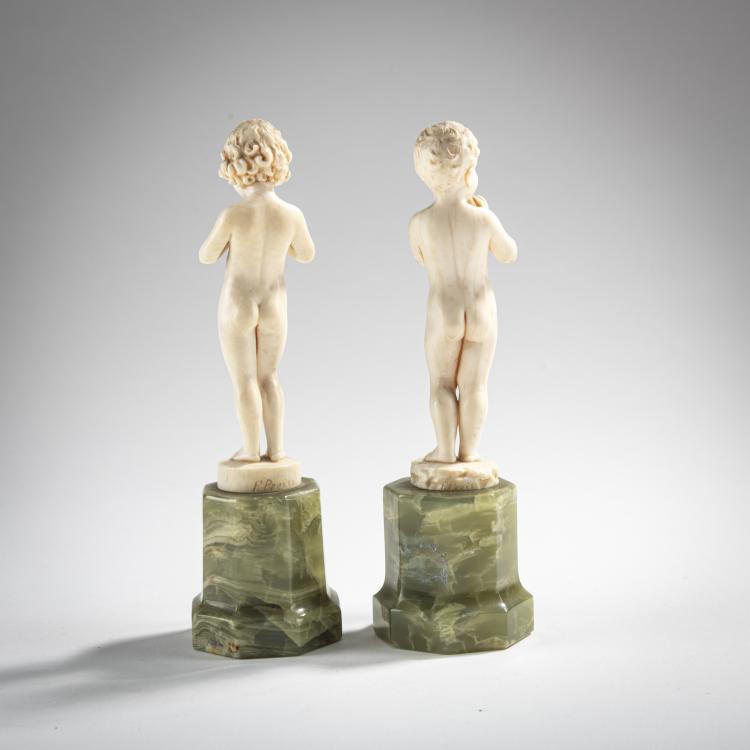 Bild 2 zu Objekt, 'M&auml;dchen mit Schatulle' und 'Knabe mit Apfel', vor 1914, Ferdinand Preiss, 176C 692