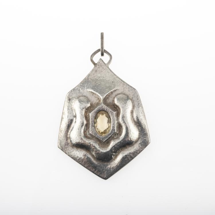 Hauptbild zu Objekt, Anthroposophical pendant with citrine, c. 1922, Rudolf Steiner,Bertha Meyer-Jacobs, Meyer-Jacobs, Bertha, 176B 99