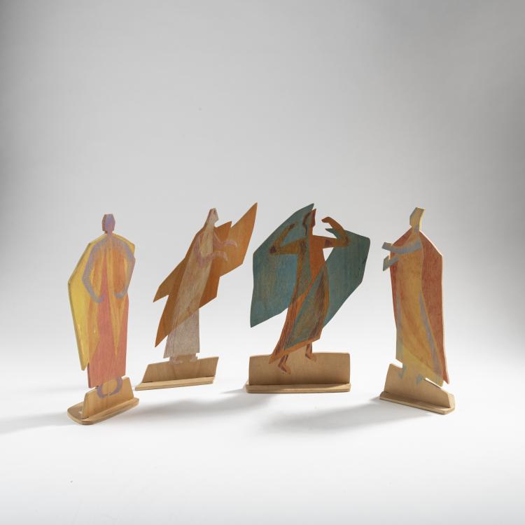 Bild 1 zu Objekt, Vier Eurythmiefiguren, 1922 (Entwurf), Rudolf Steiner (nach), Steiner, Schule, 176B 89