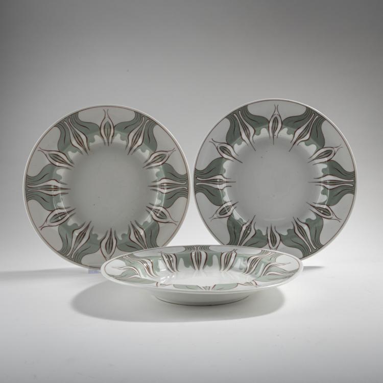 Bild 1 zu Objekt, Three soup plates 'Crocus', 1896, Konrad Hentschel, Meissen, KPM, 176C 632