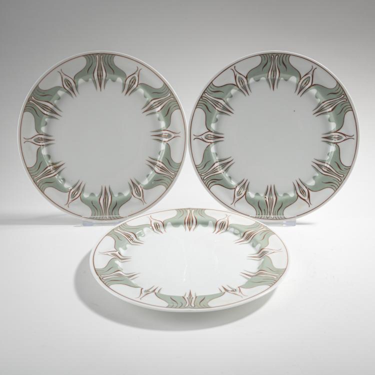 Bild 1 zu Objekt, Three breakfast plates 'Crocus', 1896, Konrad Hentschel, Meissen, KPM, 176C 637