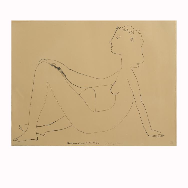 Hauptbild zu Objekt, 'Nu assis, de profil', 1947, Pablo Picasso, 177C 647