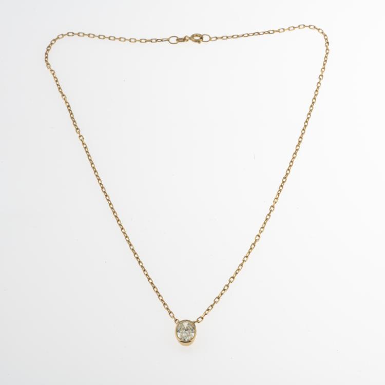 Bild 1 zu Objekt, Solitaire diamond pendant necklace, 176D 806