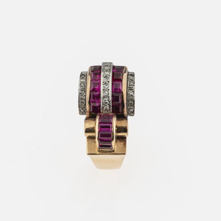 Bild 1 zu Objekt, Art D&eacute;co Tank-Ring, 1940er Jahre, 176D 777