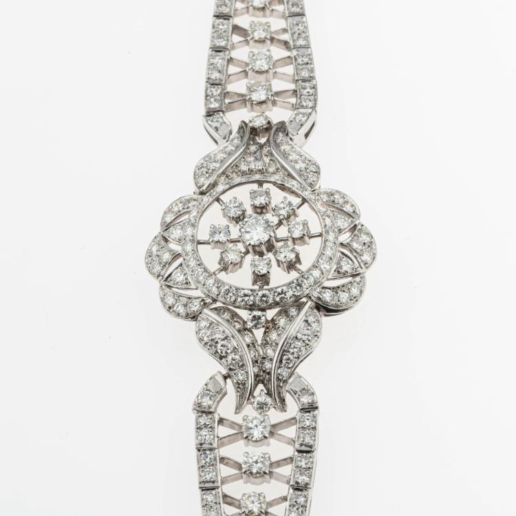 Bild 2 zu Objekt, Imposantes Art D&eacute;co Platin-Armband mit Brillanten und Diamanten im Achtkantschliff, 176D 799