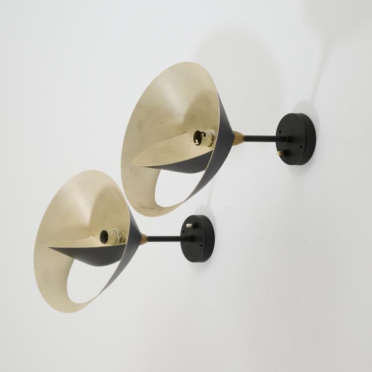 Hauptbild zu Objekt, Zwei Wandappliquen 'Petit Saturne', 1957, Serge Mouille, Steph Simon, Paris, 176B 290