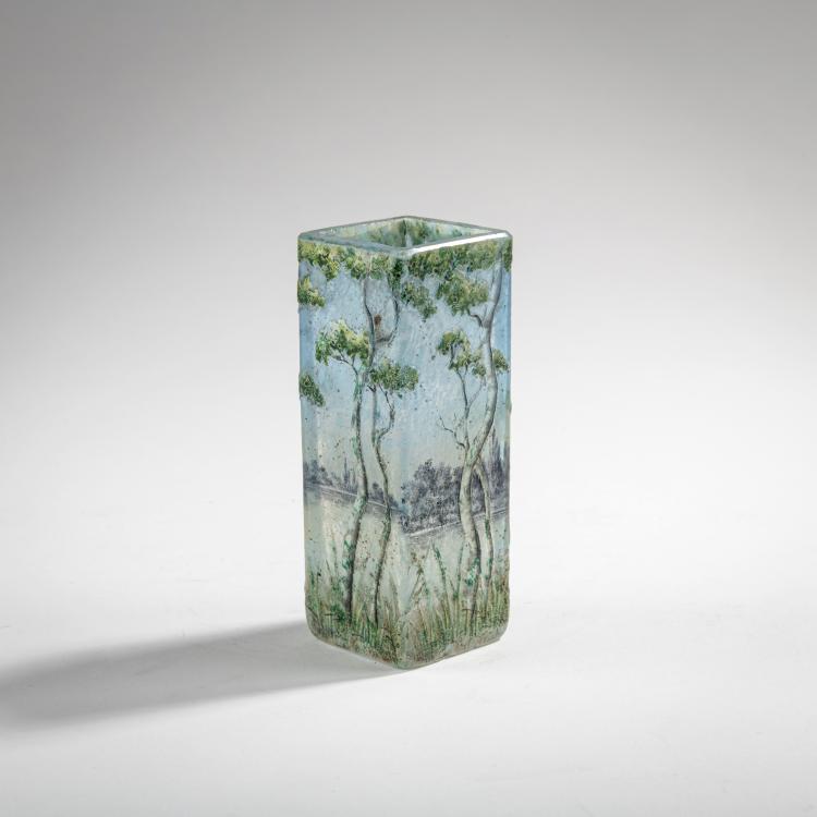 Hauptbild zu Objekt, Miniature vase 'Paysage en &eacute;t&eacute;', c. 1903-05, Daum Fr&egrave;res, Nancy, 176C 373