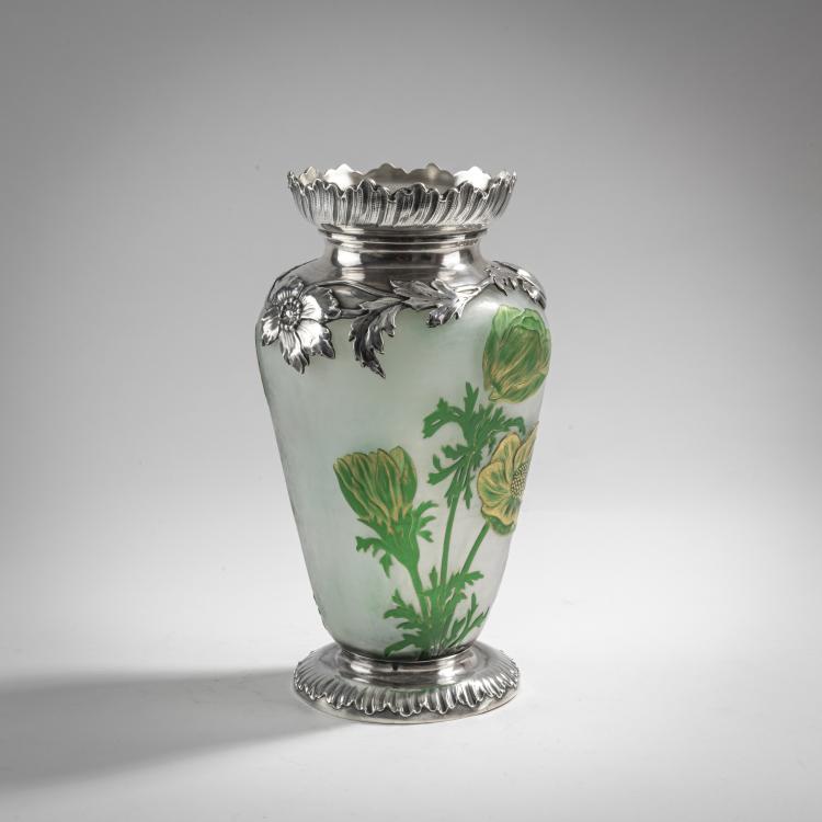 Bild 1 zu Objekt, Gro&szlig;e Vase 'Pavots' mit Silbermontierung, um 1900, Daum Fr&egrave;res, Nancy, 176C 371