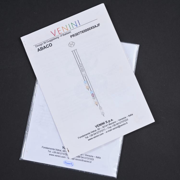 Bild 7 zu Objekt, 'Abaco' ceiling light, 1998 (design), Philip Baldwin,Monica Guggisberg, Venini & C., Murano, 176B 356