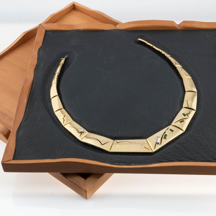 Bild 2 zu Objekt, Unikat-Collier mit aufw&auml;ndigen S&auml;gearbeiten, 1992, Johann M&uuml;llerperth, 176D 900