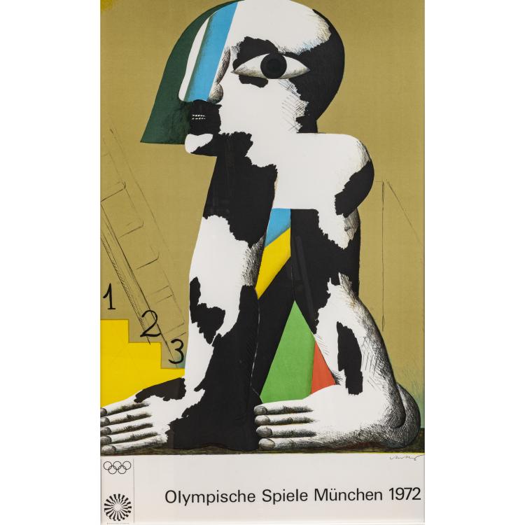 Bild 1 zu Objekt, 7 artist posters 'Olympic Games Munich 1972', 1972, Josef Albers,Horst Antes,Eduardo Chillida,Allan D'Arcangelo,Hans Hartung,Marino Marini,Serge Poliakoff, 177C 710