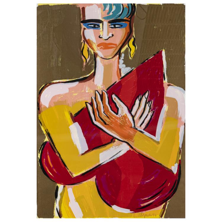 Hauptbild zu Objekt, 'Frau mit Herz', 1997, Elvira Bach, 177C 714