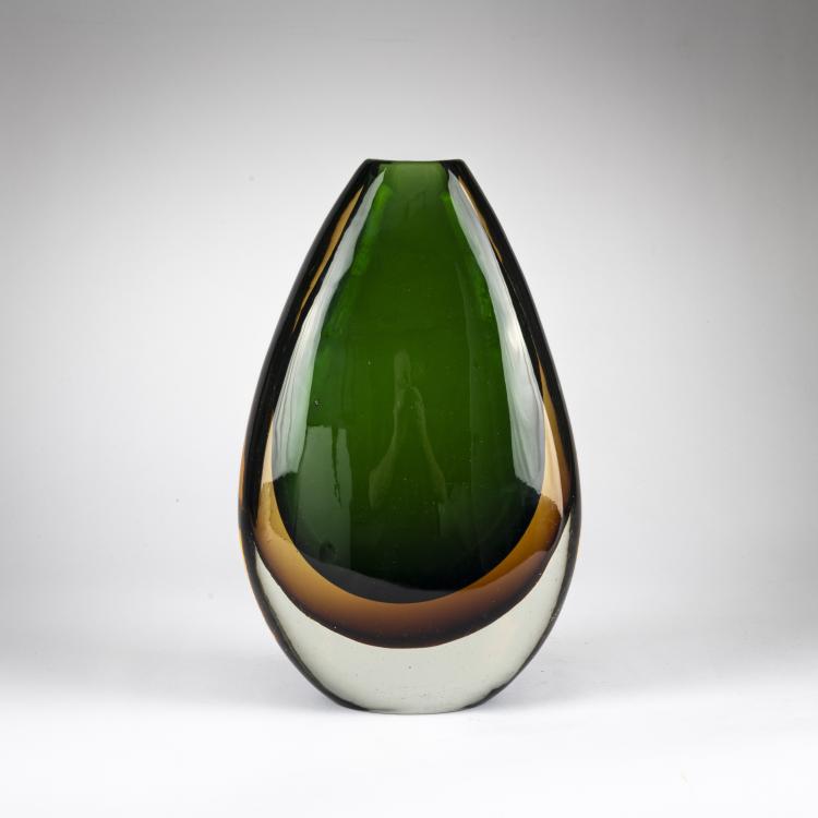 Hauptbild zu Objekt, Vase 'Sommerso verde topazio cristallo', 1958, Flavio Poli, Seguso Vetri d'Arte, Murano, 177B 601