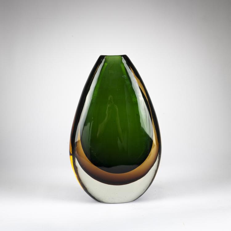 Bild 1 zu Objekt, Vase 'Sommerso verde topazio cristallo', 1958, Flavio Poli, Seguso Vetri d'Arte, Murano, 177B 601