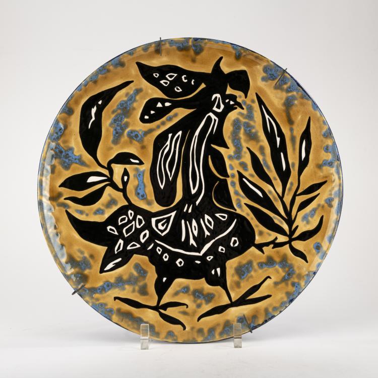 Hauptbild zu Objekt, Zierteller 'Coq', 1950er Jahre, Jean Lur&ccedil;at, Sant-Vicens, Perpignan, 177A 58