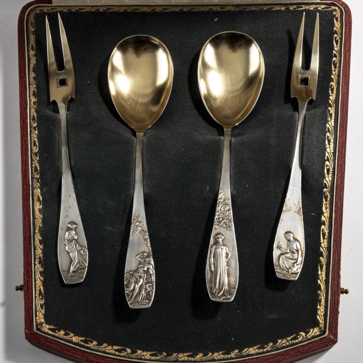 Bild 2 zu Objekt, Vierteiliges Silberbesteck 'Vier Jahreszeiten', um 1903, Adolph Amberg, Bruckmann & S&ouml;hne, Heilbronn, 176C 713