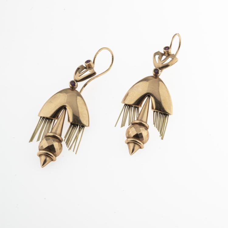 Bild 1 zu Objekt, Biedermeier-Ohrh&auml;nger mit Rubinen, 176D 776