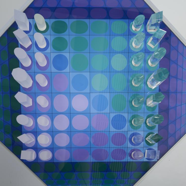 Bild 6 zu Objekt, Schachspiel 'Das Vasarely Schach', 1979, Victor Vasarely, THE HILLIARD COLLECTION, Munich (Ed.), 177C 773