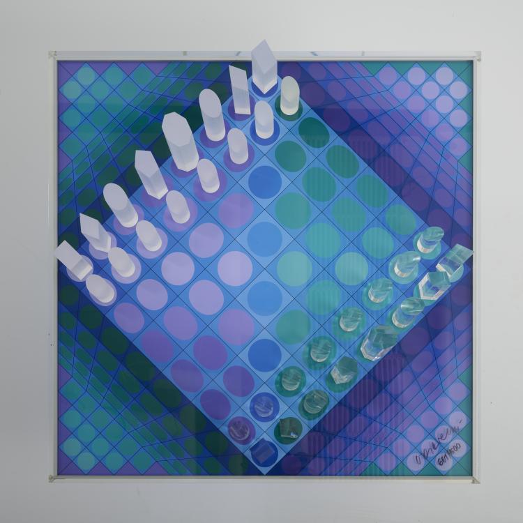 Bild 7 zu Objekt, Schachspiel 'Das Vasarely Schach', 1979, Victor Vasarely, THE HILLIARD COLLECTION, Munich (Ed.), 177C 773
