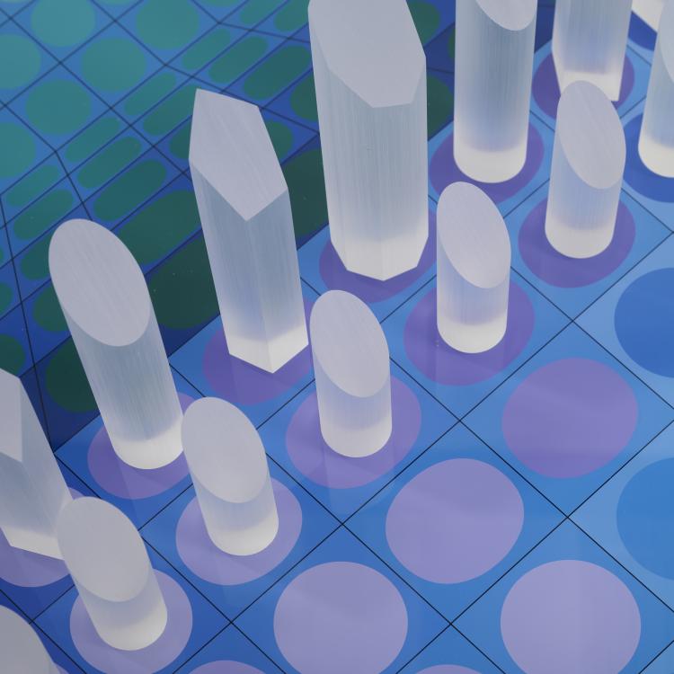 Bild 8 zu Objekt, Schachspiel 'Das Vasarely Schach', 1979, Victor Vasarely, THE HILLIARD COLLECTION, Munich (Ed.), 177C 773