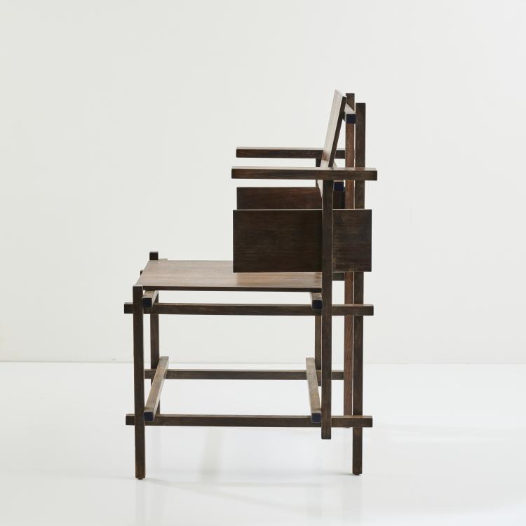 Bild 1 zu Objekt, Sessel 'Hoge Stoel', 1919 (Entwurf), Gerrit Rietveld, G.A. van de Groenekan, De Bilt, 176B 58
