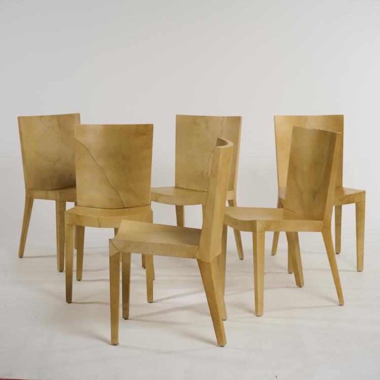 Hauptbild zu Objekt, Six 'JMF' chairs, 1981, Karl Springer, Springer Ltd., New York, 176B 301