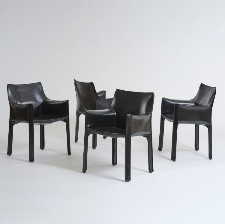 Hauptbild zu Objekt, Four armchairs 'cab - chair' - '413', 1977 (design), Mario Bellini, Cassina, Mailand / Milan, 177A 236