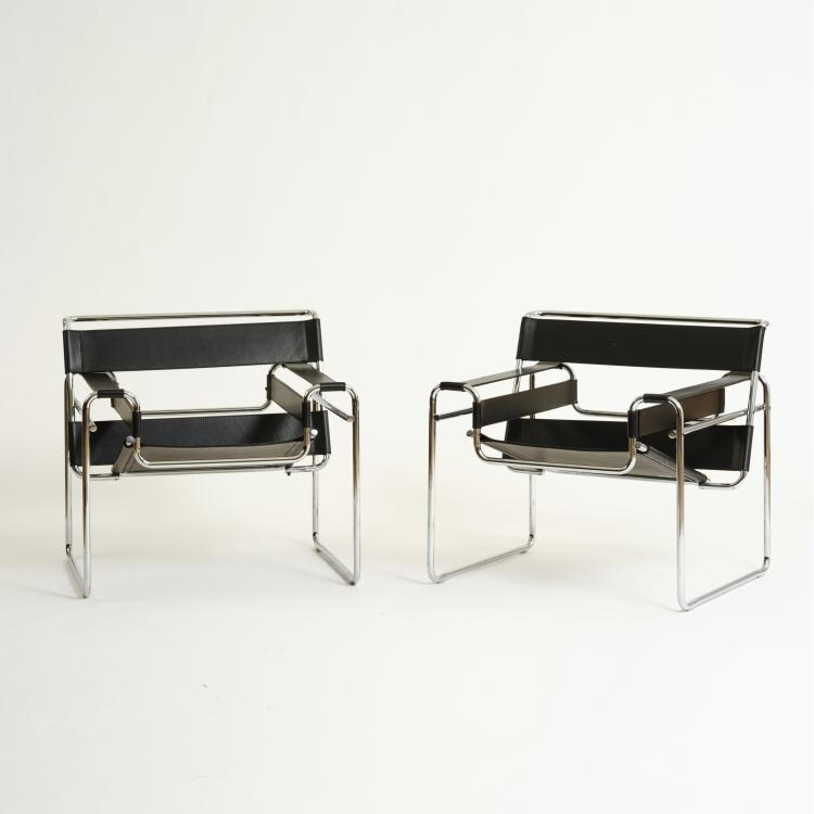 Hauptbild zu Objekt, Two armchairs 'Wassily', 1925 (design), Marcel Breuer, Knoll International, New York, 177A 224