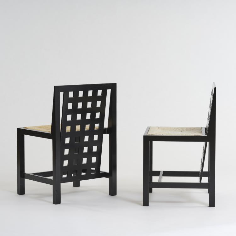 Bild 1 zu Objekt, Zwei St&uuml;hle 'Candida Cottage Chair - DS 3', 1918 (Entwurf), Charles Rennie Mackintosh, Cassina, Mailand / Milan, 177A 221