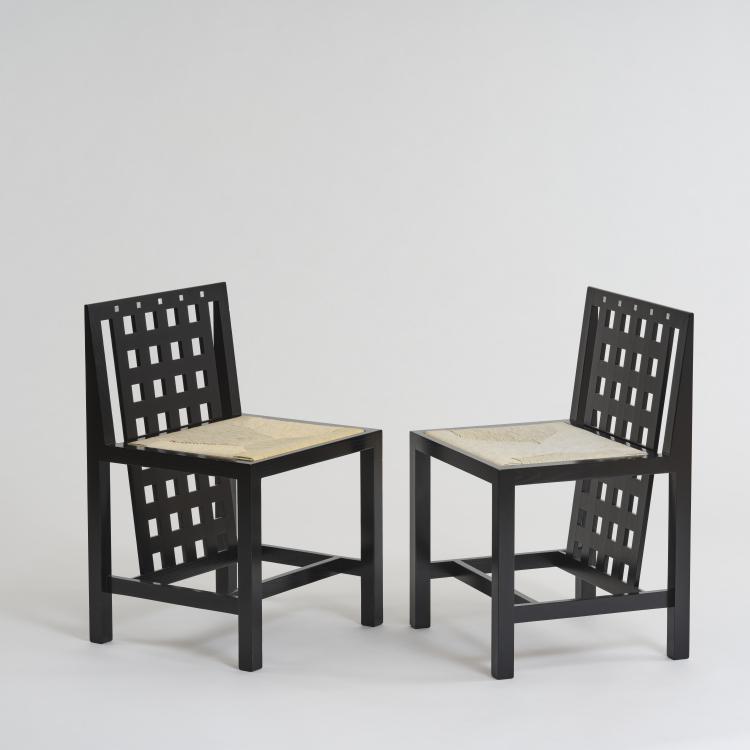 Bild 2 zu Objekt, Zwei St&uuml;hle 'Candida Cottage Chair - DS 3', 1918 (Entwurf), Charles Rennie Mackintosh, Cassina, Mailand / Milan, 177A 221