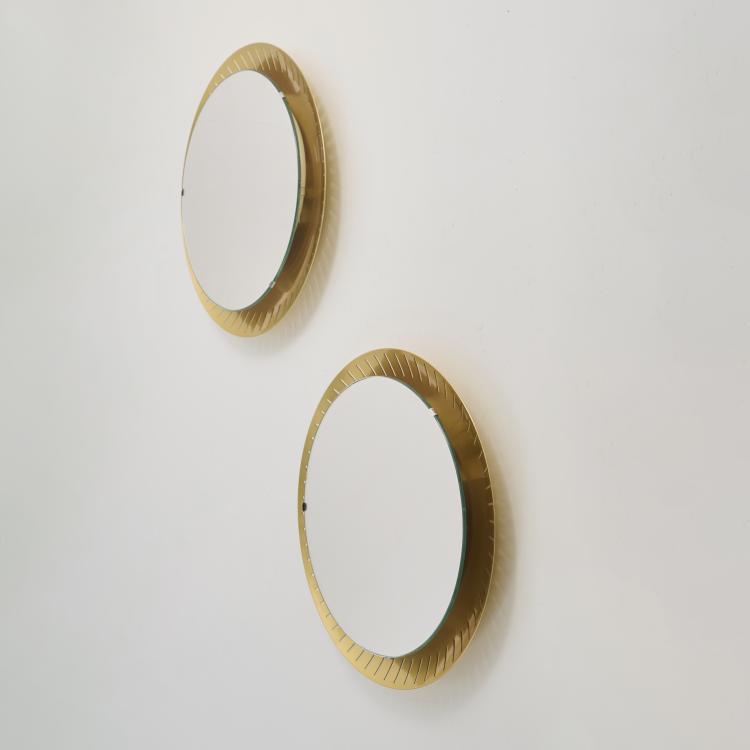 Hauptbild zu Objekt, Zwei beleuchtete Wandspiegel, um 1968, Stilnovo, Mailand (zugeschrieben) / Milan (ATTR.), 177A 343