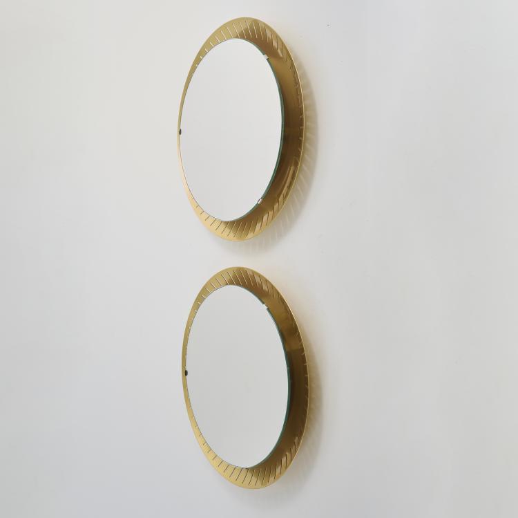 Bild 1 zu Objekt, Zwei beleuchtete Wandspiegel, um 1968, Stilnovo, Mailand (zugeschrieben) / Milan (ATTR.), 177A 343