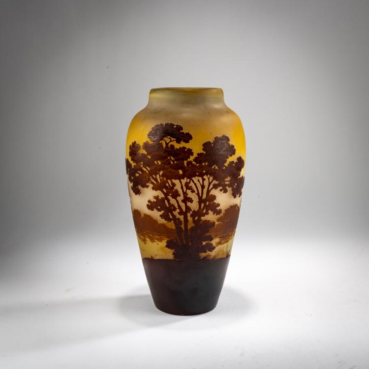 Hauptbild zu Objekt, Vase 'Paysage lacustre', presumably 1908-20, Emile Gall&eacute;, Gall&eacute;, Nancy, 178A 69