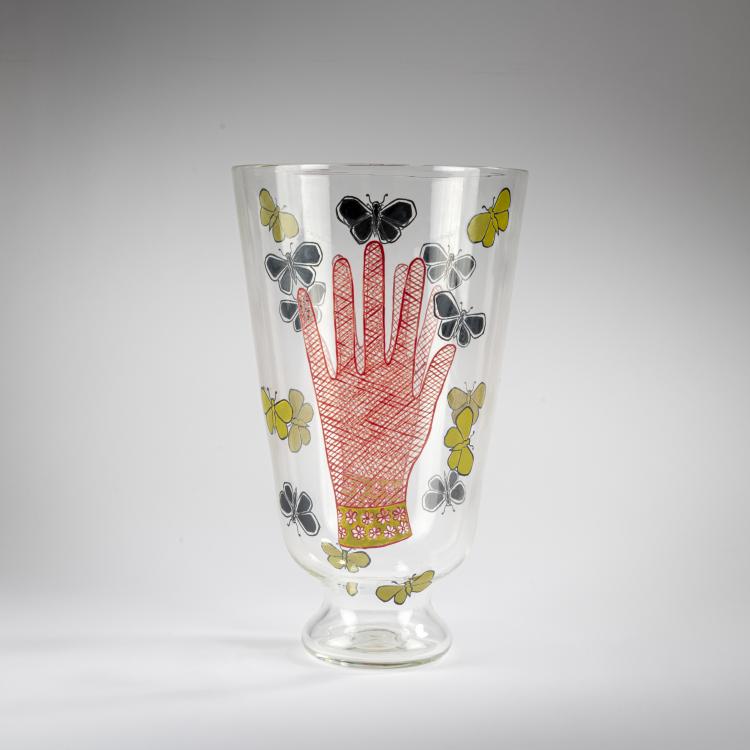 Bild 1 zu Objekt, Vase 'Mani con farfalle', 1940, Piero Fornasetti, S.A.L.I.R., Murano; Fornasetti, Piero, Mailand, 177B 521
