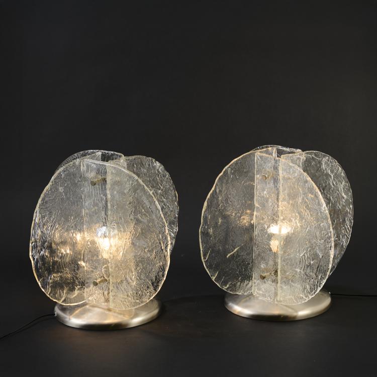 Hauptbild zu Objekt, Two table lights, 1970s, Carlo Nason, A.V. Mazzega, Murano, 177A 361
