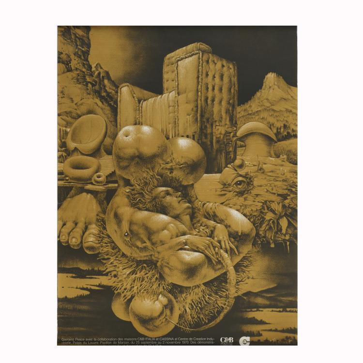 Hauptbild zu Objekt, Poster f&uuml;r Ausstellung Pesce, C&B, Cassina, Palais du Louvre, Paris, 1970, Gaetano Pesce, 177A 116