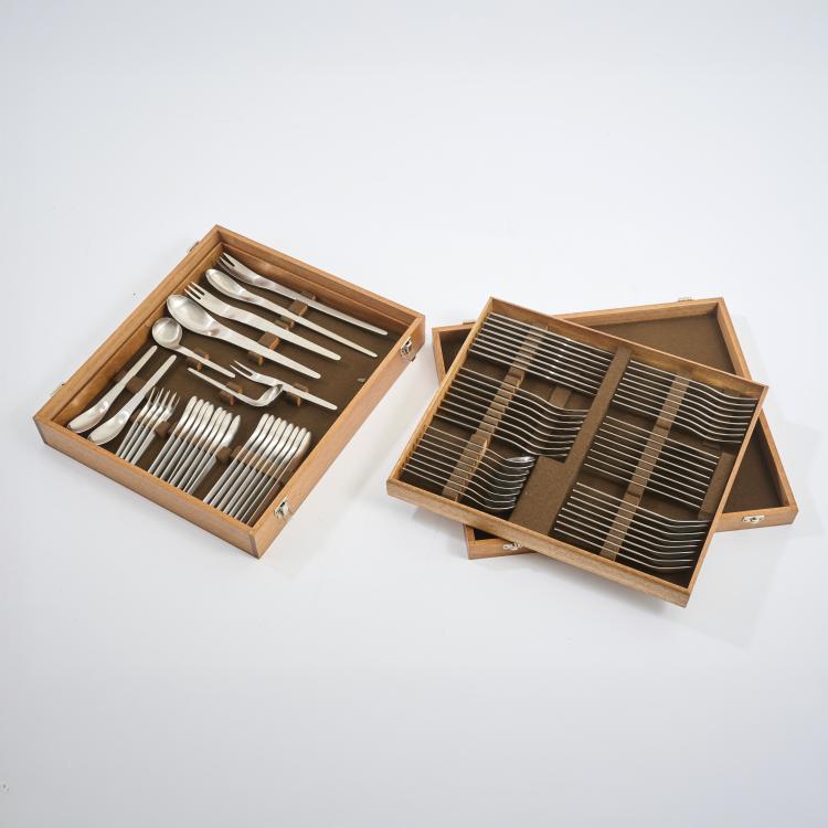 Bild 1 zu Objekt, 77-teiliges Besteck 'AJ', 1957, Arne Jacobsen, Michelsen, A., Kopenhagen / Copenhagen, 177A 94