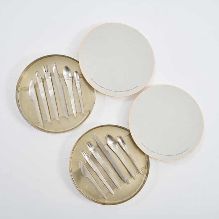 Hauptbild zu Objekt, Zwei 48-teilige Bestecksets 'AJ' 1957, Arne Jacobsen, Michelsen, A., Kopenhagen / Copenhagen, 177A 95