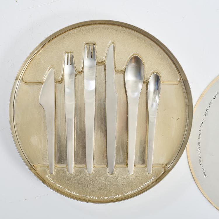 Bild 1 zu Objekt, Zwei 48-teilige Bestecksets 'AJ' 1957, Arne Jacobsen, Michelsen, A., Kopenhagen / Copenhagen, 177A 95